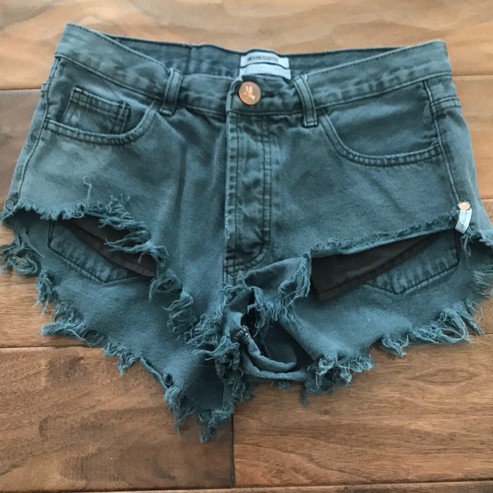 Washed out black one teaspoon shorts